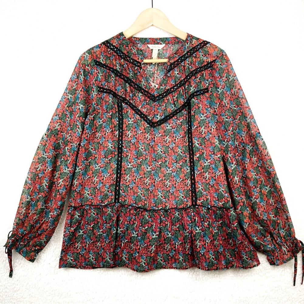 Matilda Jane Carol Chiffon Peasant Top Sz S (P3448 )